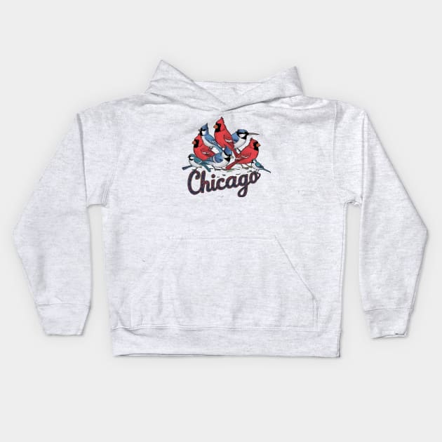 Chicago Birds Kids Hoodie by alby store